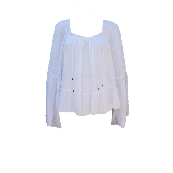 ULLA JOHNSON WHITE SWISS DOT PEASANT SHIRT - Picture 2 of 8
